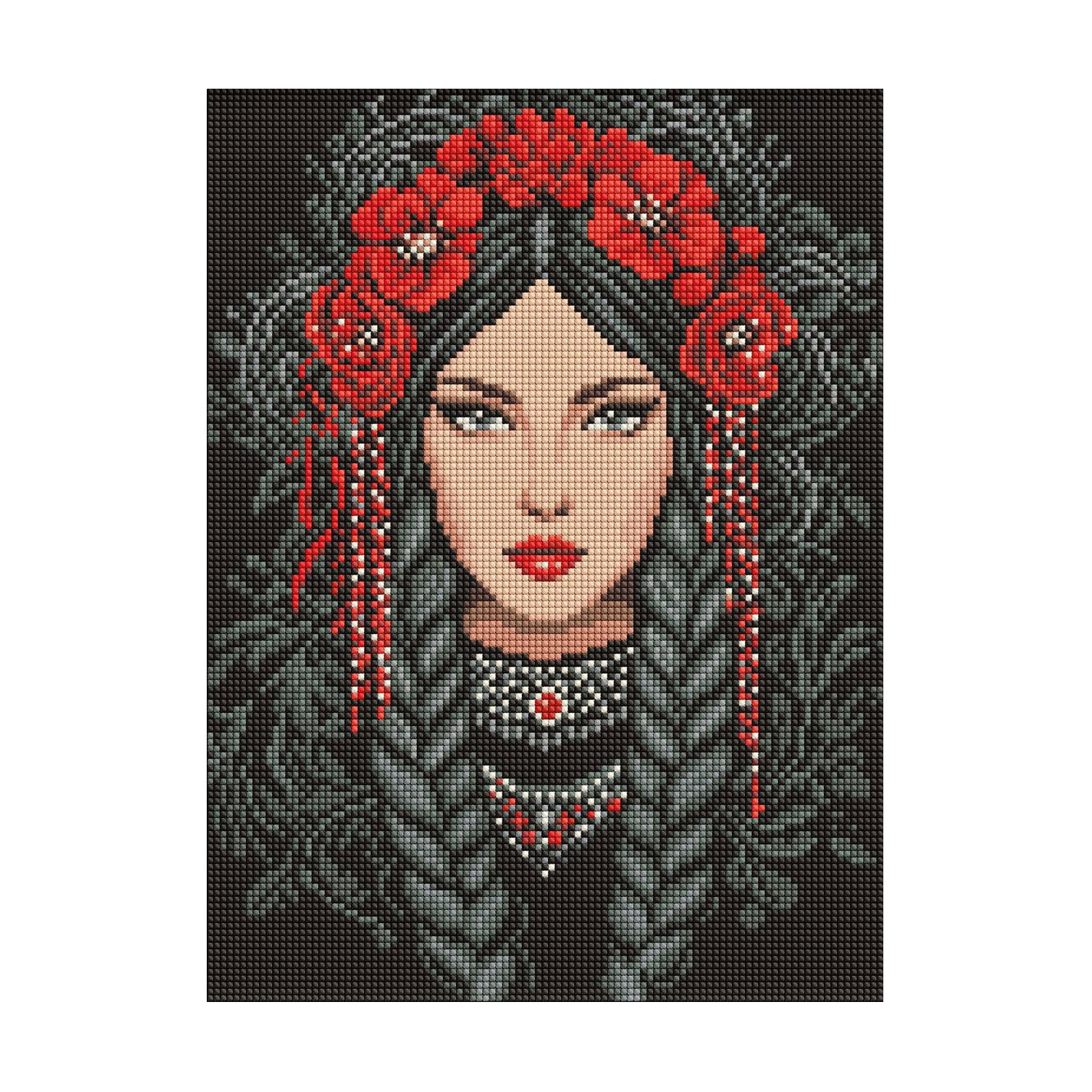Алмазна мозаїка Ideyka Незламна українка, 30*40 см (AMO8217)